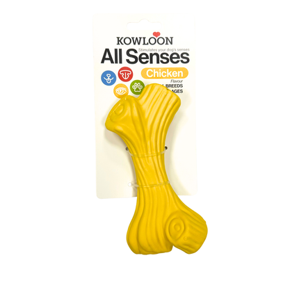 Kowloon Scented Chew Bone Shaped Toys For Medium And Large Dogs - Red Beef, Yellow Chicken Or Blue Bacon Smell