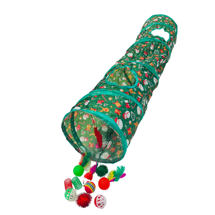 Festive Cat Toy Pack inc Tunnel