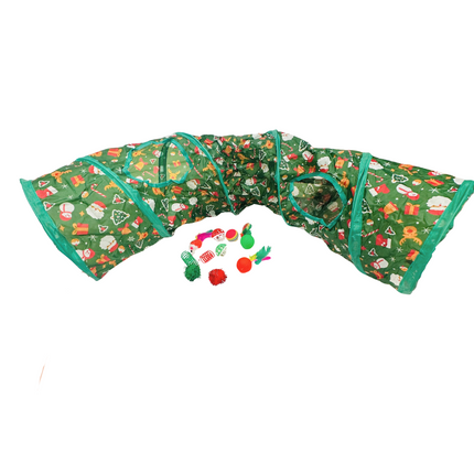 Festive Cat Toy Pack inc Tunnel