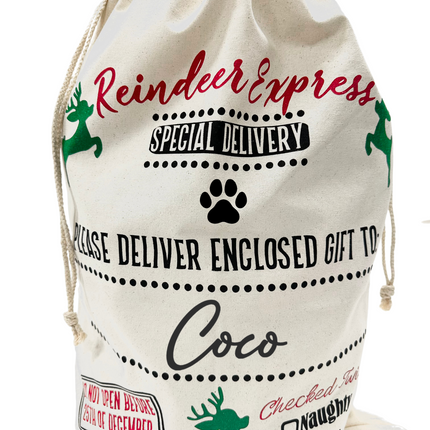 Personalised Cream Christmas Sack