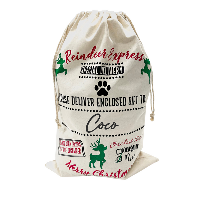Personalised Cream Christmas Sack