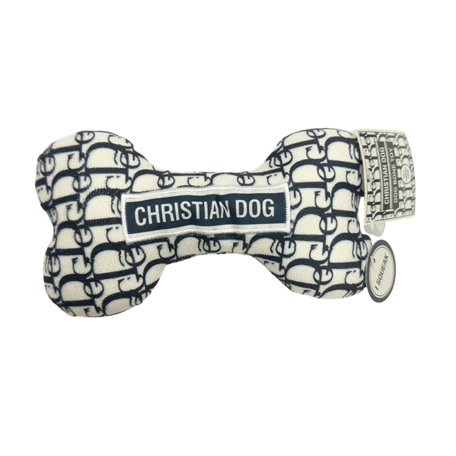 Designer Bone Plush Dog Toy in Christian Dog