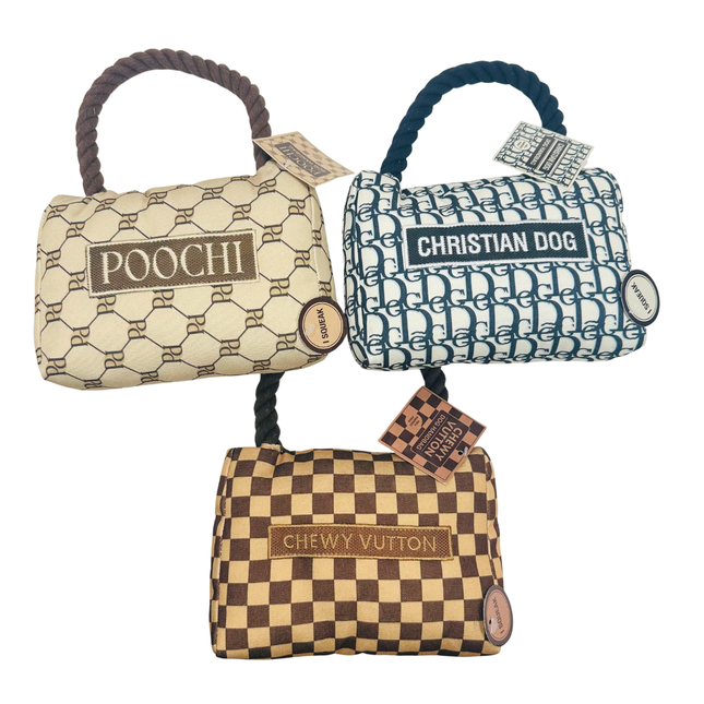 Designer Bag Plush Dog Toy