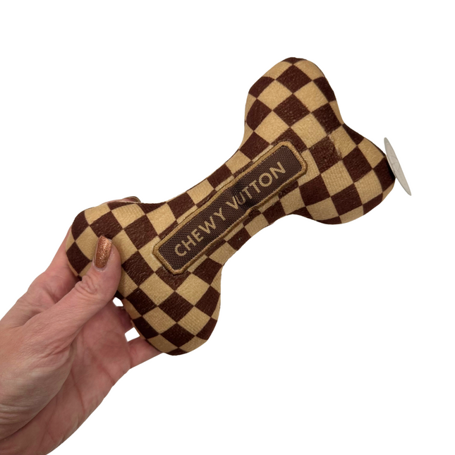 Designer Bone Squeaky Plush Dog Toy