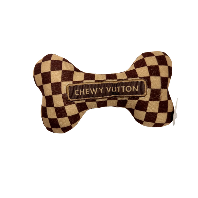 Designer Bone Plush Dog Toy in Chewy Vutton