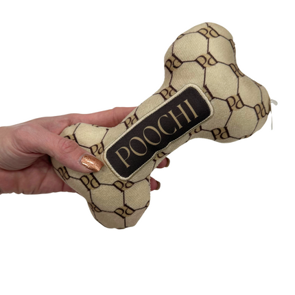 Designer Bone Squeaky Plush Dog Toy