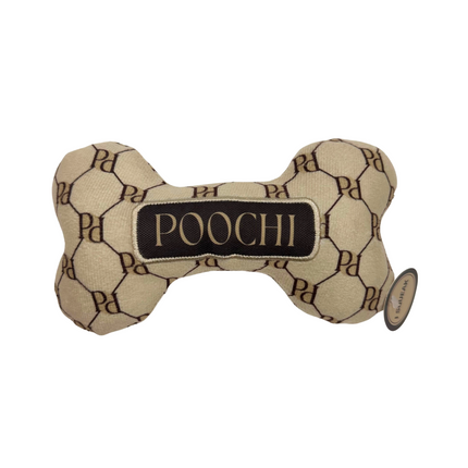 Designer Bone Squeaky Plush Dog Toy