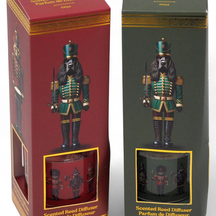 Christmas Reed Diffuser - Nutcracker Design with Dogs and Cats - Christmas Berries Scent