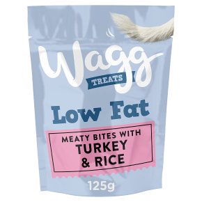 Wagg Dog Treats Low Fat Meaty Bites in Turkey & Rice 125g