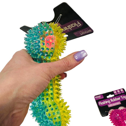 Flashing Squeaky Rubber Bone Dental Dog And Puppy Chew Toy in Various Colours