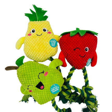 Fruity Plush Rope Toy - Pear, Pineapple or Strawberry