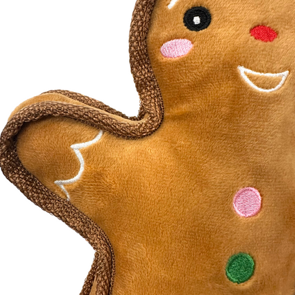 Strong Gingerbread Man Plush Dog Toy