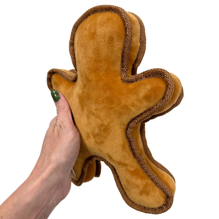 Strong Gingerbread Man Plush Dog Toy