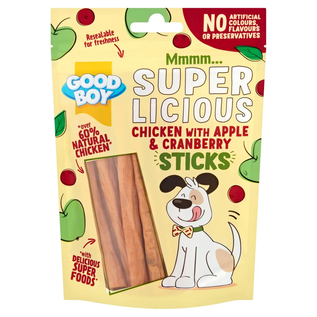 Good Boy Superlicious Sticks Chicken With Apple & Cranberry