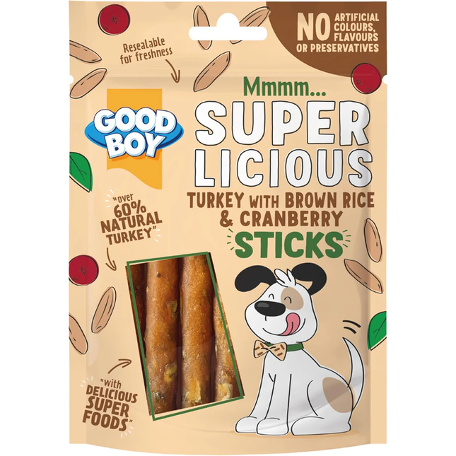 Good Boy Superlicious Sticks Turkey With Brown Rice & Cranberry
