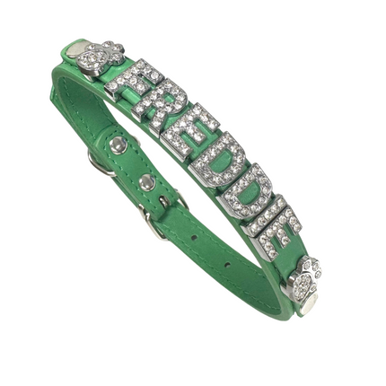 Personalised PU Collar Green