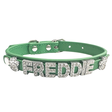 Personalised PU Collar Green