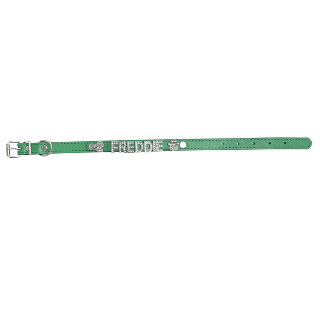 Personalised PU Collar Green