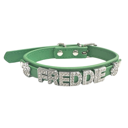 Personalised PU Collar Green