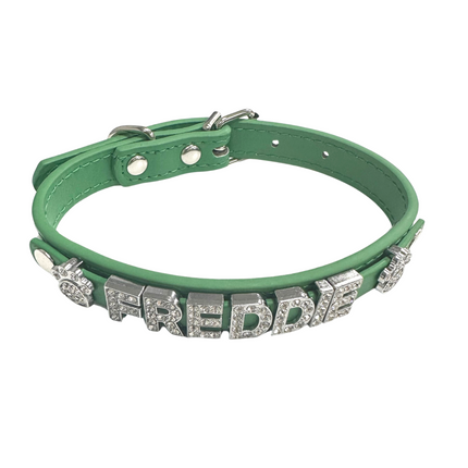Personalised PU Collar Green