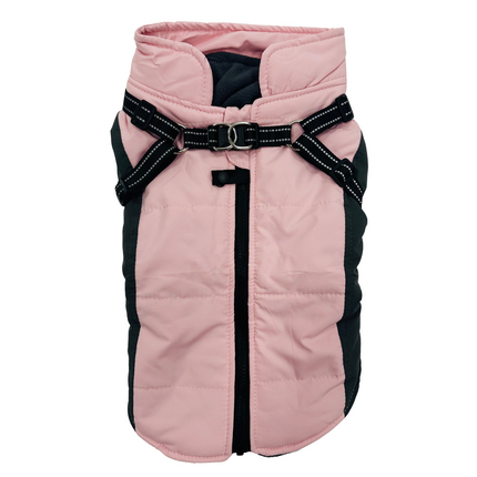 Fleece Lined Harness Coat - Pink