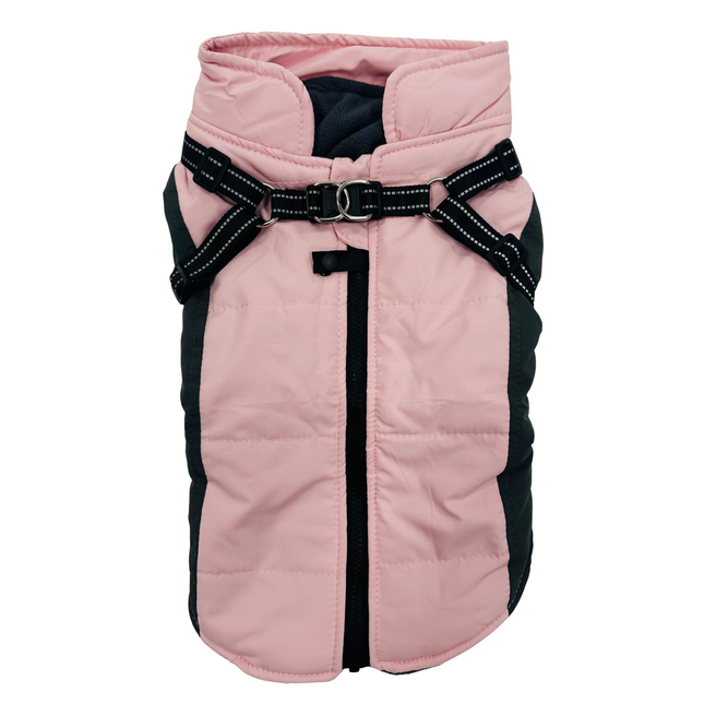 Fleece Lined Harness Coat - Pink
