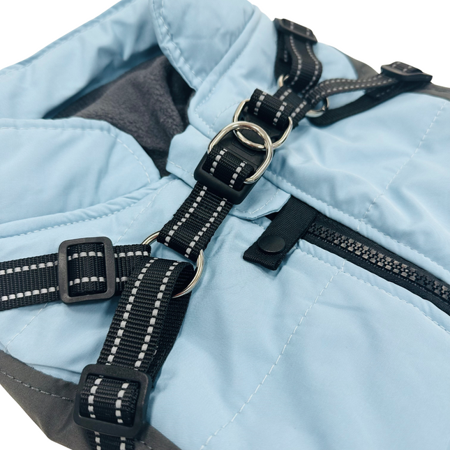 Fleece Lined Harness Coat - Blue