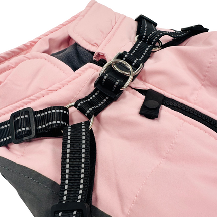 Fleece Lined Harness Coat - Pink