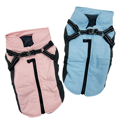 Fleece Lined Harness Coat - Blue