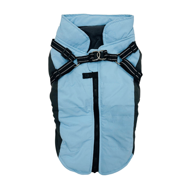 Fleece Lined Harness Coat - Blue