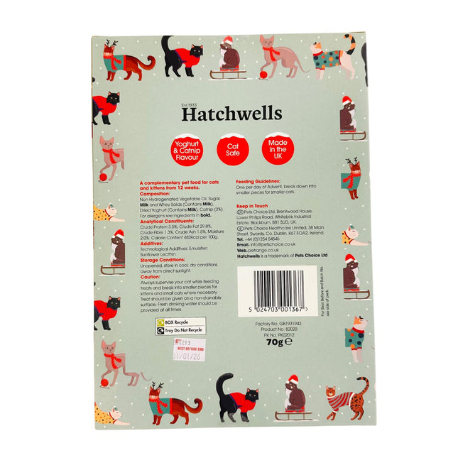 Hatchwells Cat Advent Calendar - 70g - Yoghurt & Catnip Flavoured Treats