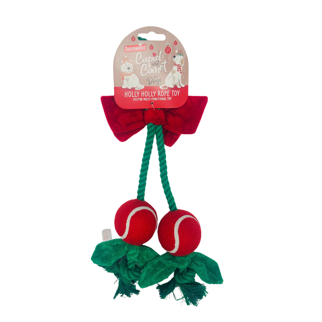 Rosewood Festive Christmas Holly Jolly Rope Toy