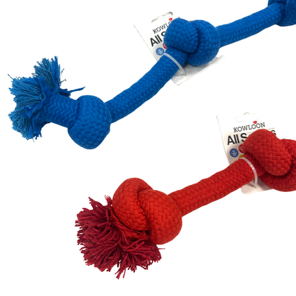 Kowloon Large Scented Rope Toys For Medium to Large Dogs in Red Beef, Yellow Chicken Or Blue Bacon Smell