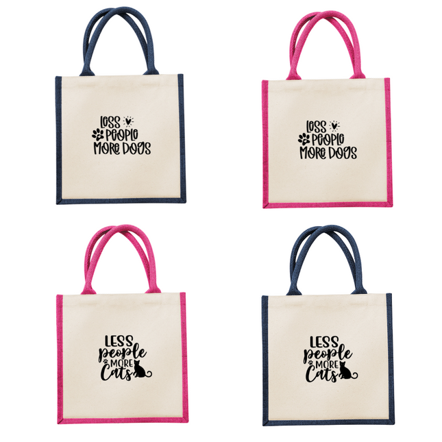 Less People, More Cats or Dogs Jute Bag