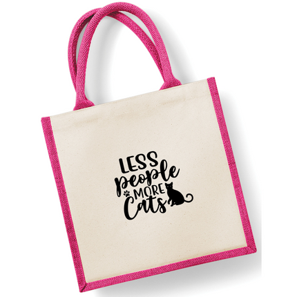Less People, More Cats or Dogs Jute Bag