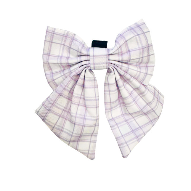 Lilac Plaid Sailor Bow Tie
