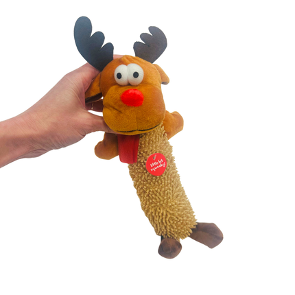Festive Textured Noodle Plush Reindeer Toy