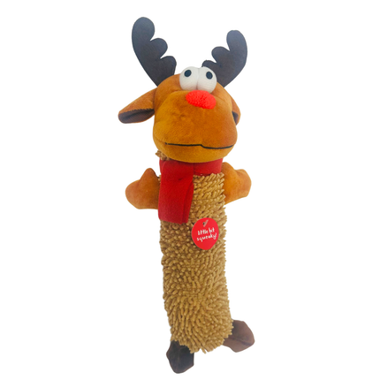 Festive Textured Noodle Plush Reindeer Toy