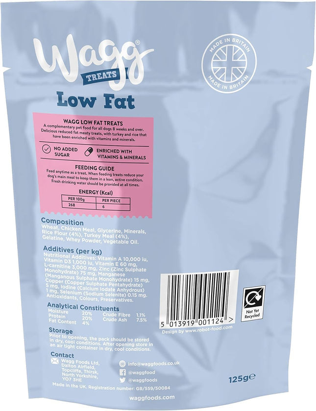 Wagg Dog Treats Low Fat Meaty Bites in Turkey & Rice 125g