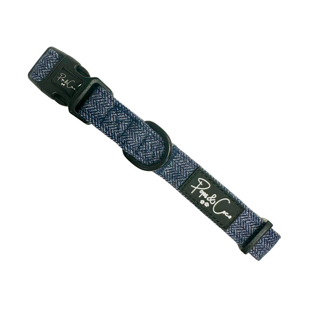 Luxury Tweed Collar in Country Blue