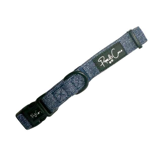 Luxury Tweed Collar in Country Blue