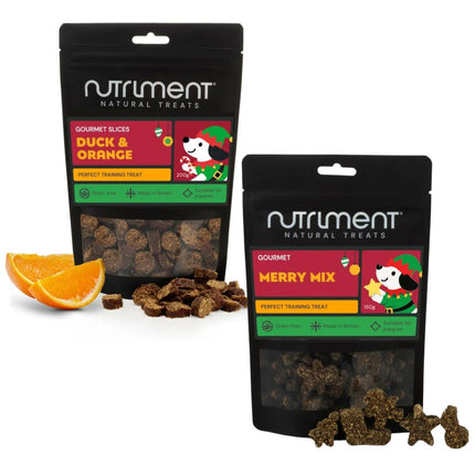 Nutriment Christmas Natural Dog Treats - Duck & Orange or Merry Mix - 150g
