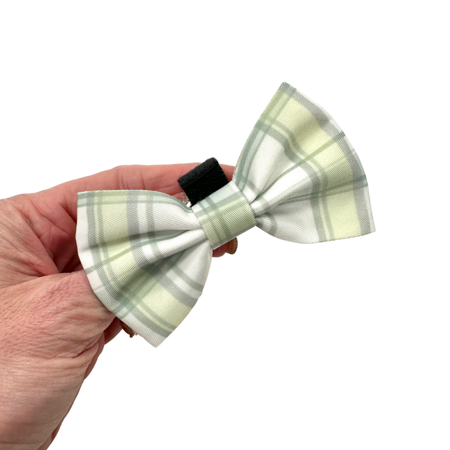 Pistachio Plaid Bow Tie