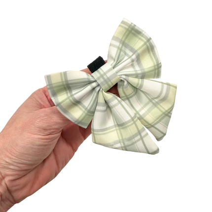 Pistachio Plaid Sailor Bow Tie