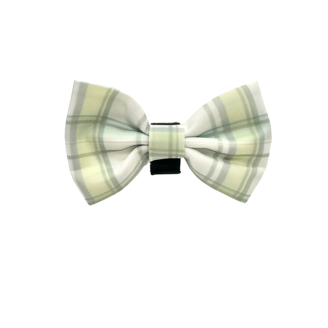 Pistachio Plaid Bow Tie