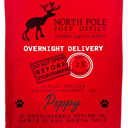 Personalised Plain Red Christmas Sack