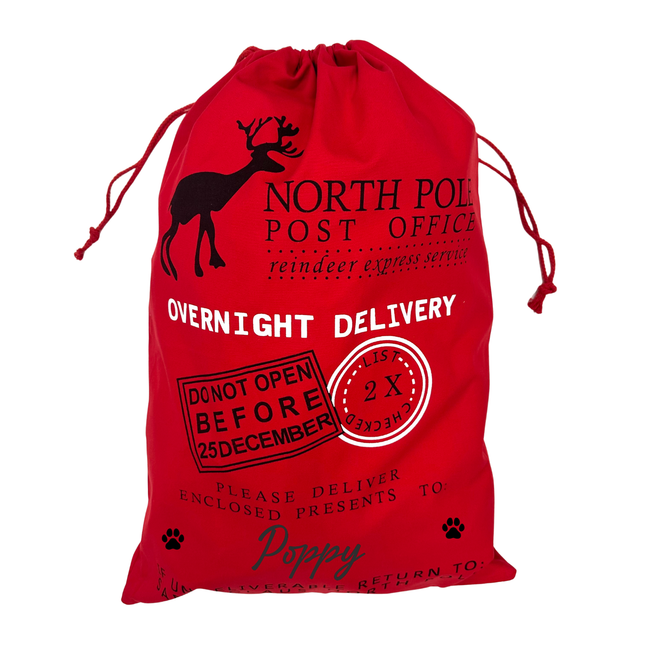 Personalised Plain Red Christmas Sack