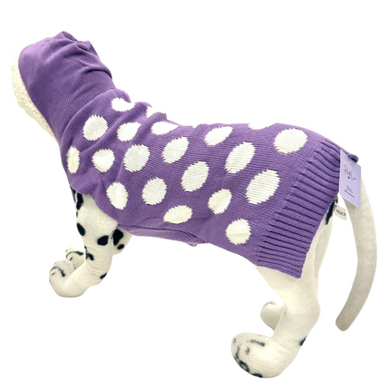 Polka Dot Knitted Jumper in Purple