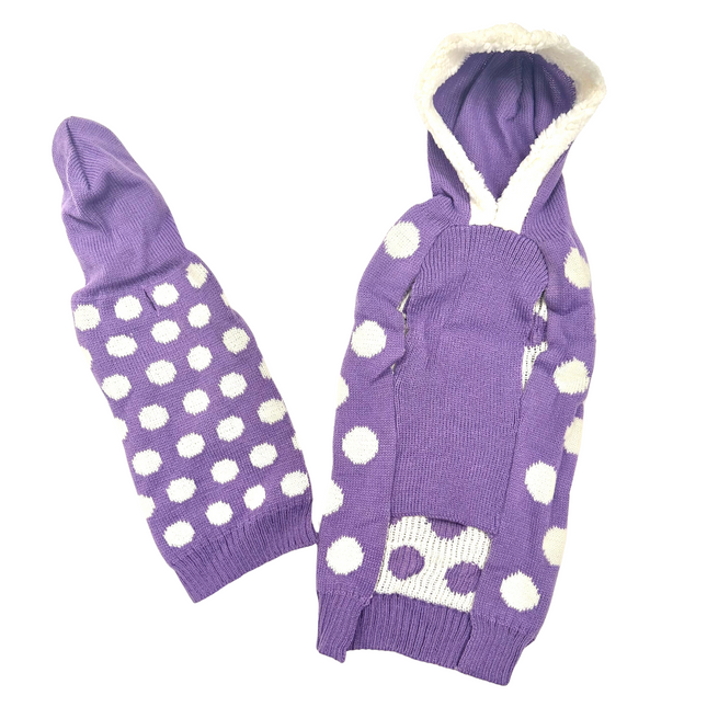 Polka Dot Knitted Jumper in Purple