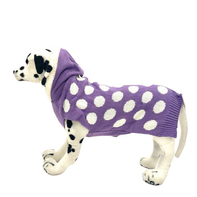 Polka Dot Knitted Jumper in Purple